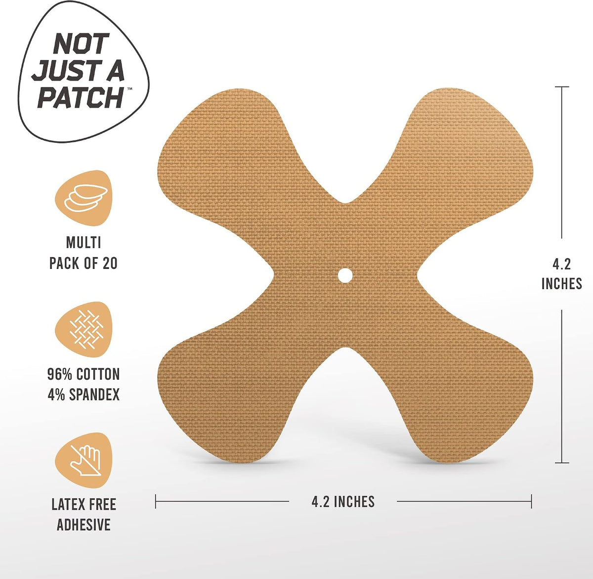 Not Just A Patch X-Patch CGM Sensor Patches (20 Pack) - Water Resistant Omnipod 5 Adhesive Patches - Durable for Active Lifestyle for 10-14 Days - Compatible with Dexcom G6, Libre 2 in Beige (Open Box) (Does not include devices)