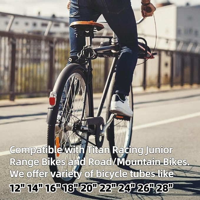 CALPALMY (2 Pack) 12"14"16"18"20"22"24"26"28" Kids Bike Inner Tubes Butyl Rubber Fit 1.75-2.125 with Schrader Valve - Compatible with Titan Racing Junior Range Kids Bike, RoadMountain Bike