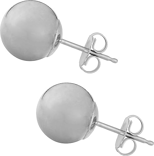 Kooljewelry Sterling Silver Bead Ball Stud Earrings (6 mm in diameter)
