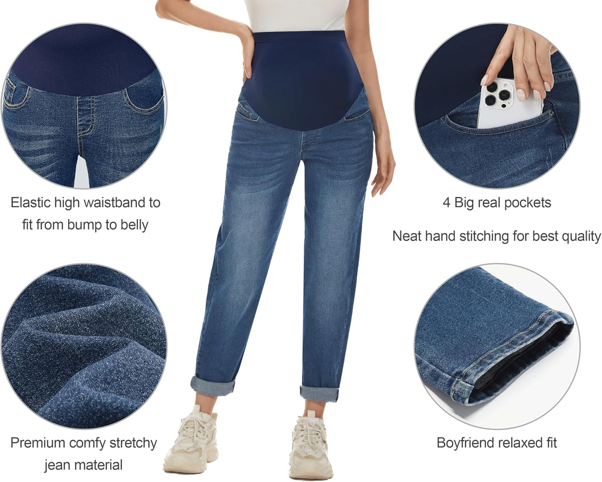 Premium stretchy fabric, over-the-belly support, and loose legs for all-day comfort and flattering look.