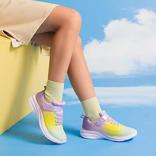 DREAM PAIRS Girls Shoes Kids Tennis Sparkle Ease Running Athletic Lightweight Sneakers for Little/Big Kids Toddler