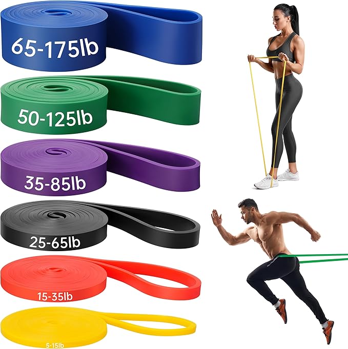 Mercure Resistance Bands for Working Out, 6 Packs Exercise Bands, Pull Up Assistance Bands for Body Stretching Training Physical Therapy Muscle Training for Men Women