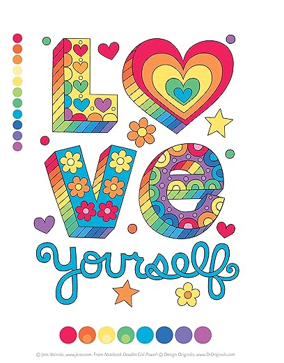 Notebook Doodles Girl Power! Coloring  Activity Book (Design Originals) 32 Inspiring, Beginner-Friendly Art Activities to Boost Confidence  Self-Esteem in Tweens, on High-Quality Perforated Paper