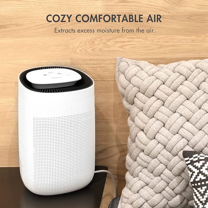 Tenergy Sorbi 1000ml Air Dehumidifier wPurifying Function, True HEPA Filter, Auto Shutoff, Touch Control Adjustable Air Speed, Ultra-Quiet, Ideal for Closets Bathrooms