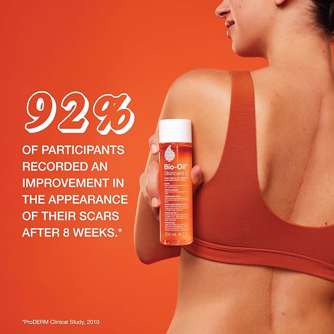 Bio-Oil Skincare Body Oil Serum for Scars and Stretch Marks, Face and Body Moisturizer with Vitamin E A for Sensitive Dry Skin, Dermatologist Recommended, Non-Comedogenic, 4.2 Oz