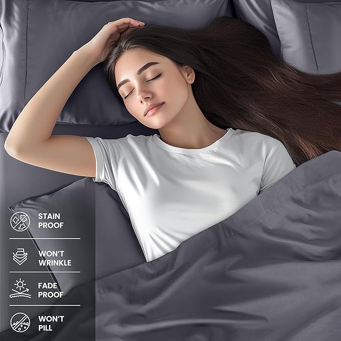 Utopia Bedding - Brushed Microfiber Sheet Set, Shrink Resistant and Fade-Resistant, Easy Care, 3 Pieces, Individual Size, Gray Color