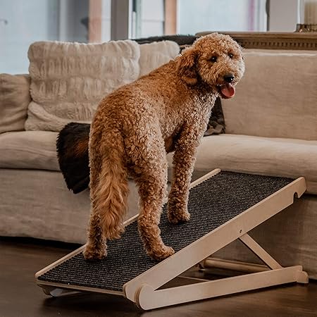 USA Made Adjustable Dog Ramp for all Dogs and Cats - Dog ramp for Couch or Bed with Paw Traction Mat - 40" Long and Adjustable from 14 to 24 - Rated for 200LBS - Dog Ramp for Small Dogs