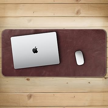Londo Top Grain Leather Extended Mouse Pad Large Desk Mat for Office Gaming, Smooth Writing Surface, Non-Slip Base, Durable Stylish Workspace Accessory