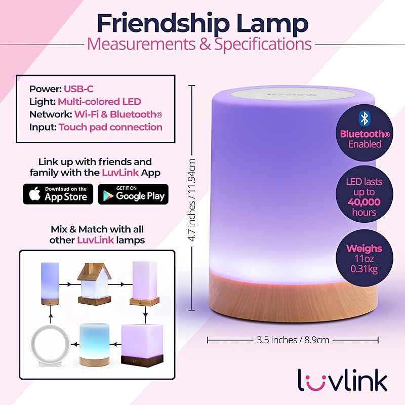 Friendship Lamps by LuvLink New Improved long-distance WiFi Friendship Lamp (Single)
