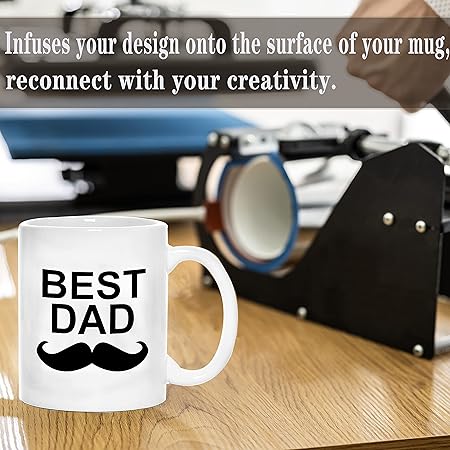 TANGLONG Sublimation Mugs Blank, Tazas Para Sublimacion, White Ceramic Sublimation Cups, Bulk Mugs for Coffee, Tea, Latte, Soup, Milk, Hot Cocoa 11 oz Set of 12