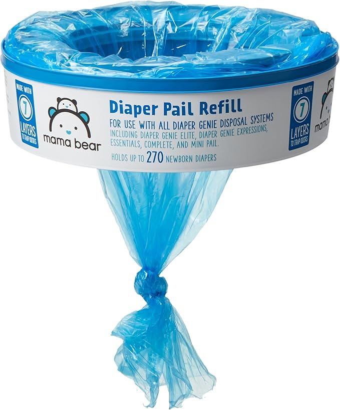 Brand - Mama Bear Diaper Pail Refills for Genie Pails, Unscented, 270 Count (Pack of 2)