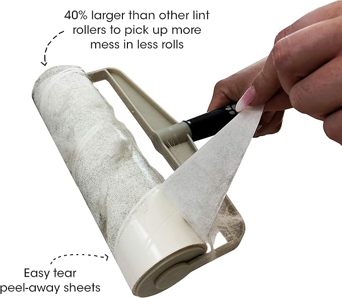 Supersize Extra Sticky, Adhesive Lint Roller Refill, Pet Cat Dog Hair Remover for Clothes and Furniture, 60 Sheet ct