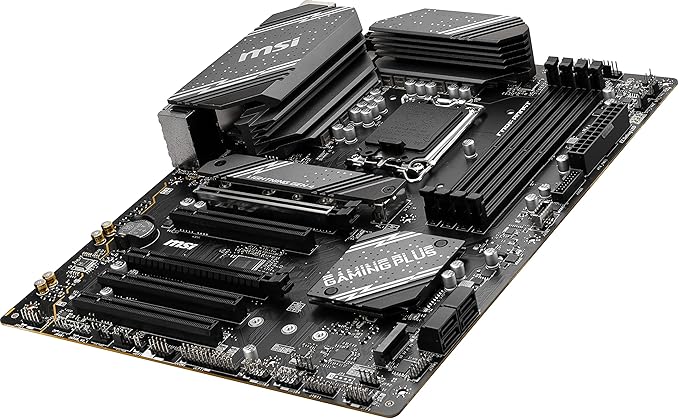 MSI B760 Gaming Plus WiFi Gaming Motherboard (Supports 12th/13th/14th Gen Intel Processors, LGA 1700, DDR5, PCIe 4.0, M.2, 2.5Gbps LAN, USB 3.2 Gen2, HDMI/DP, Wi-Fi 6E, Bluetooth 5.3, ATX)