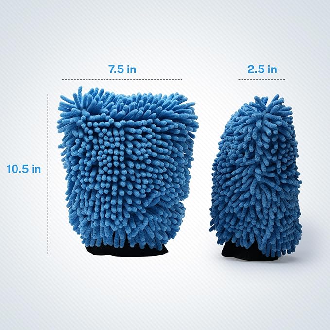 SM Arnold Ultra-Soft, High Absorbency Microfiber Chenille Wash Mitt for Car Detailing and Home Cleaning, Gentle Scratch-Free Cleaning Tool, Durable and Reusable, Ideal for Professional and DIY Use