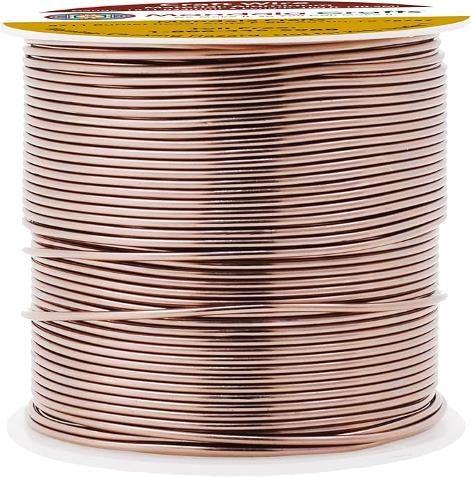 Mandala Crafts 18 Gauge Anodized Aluminum Craft Wire for Jewelry Making - 100 FT Colored Flexible Light Brown Wire - Bendable for Bonsai Armature Crafting Sculpting