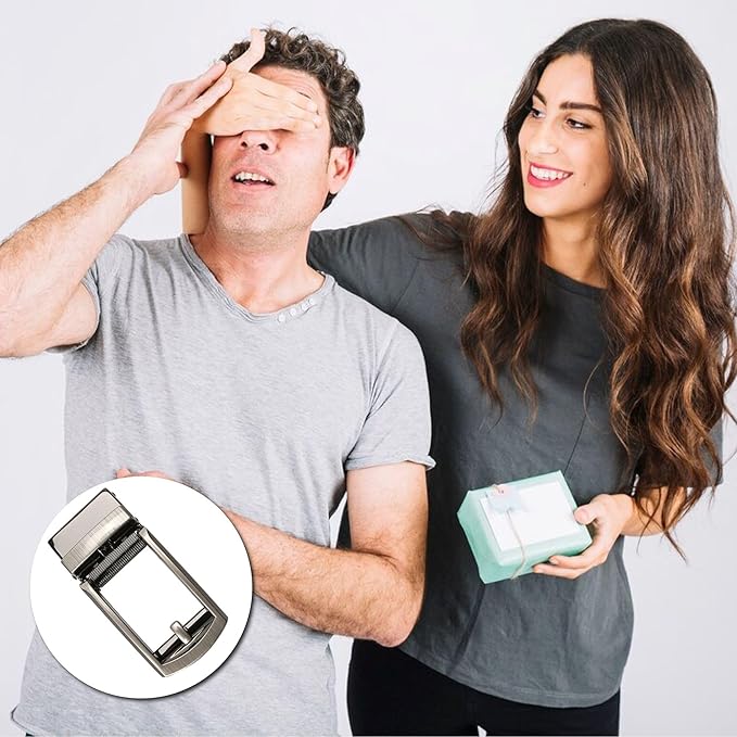 35mm Ratchet Belt Buckle Replacement for 1 14 Slide Belt Strap (32mm) Hebillas para Cinturones de Hombre, Clip-On Push Blade Click Buckle for Men, Automatic Adjustable Accessory Wedding Casual