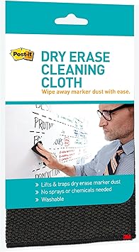 Post-it Dry Erase Cleaning Cloth (MMMDEFCLOTH) 10 58 x 10 58 Grey white