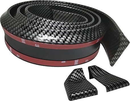 Universal Car Rear Spoiler Exterior 4.9ft1.5m Length Black Carbon Fiber Trunk Spoiler Lip Kit Rear Spoiler Kit Universal Fits for Most Cars Punch-Free Installation