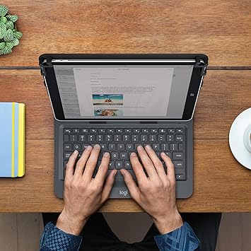 Logitech Universal Folio with Integrated Bluetooth 3.0 Keyboard for 9-10" Apple, Android, Windows Tablets, Black