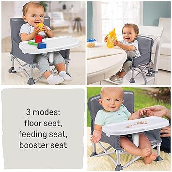 Summer Infant Pop 'N Dine SE Highchair Bright Starts Pop 'N Sit Booster - Portable IndoorOutdoor Dining Seats, 6 Months - 3 Years