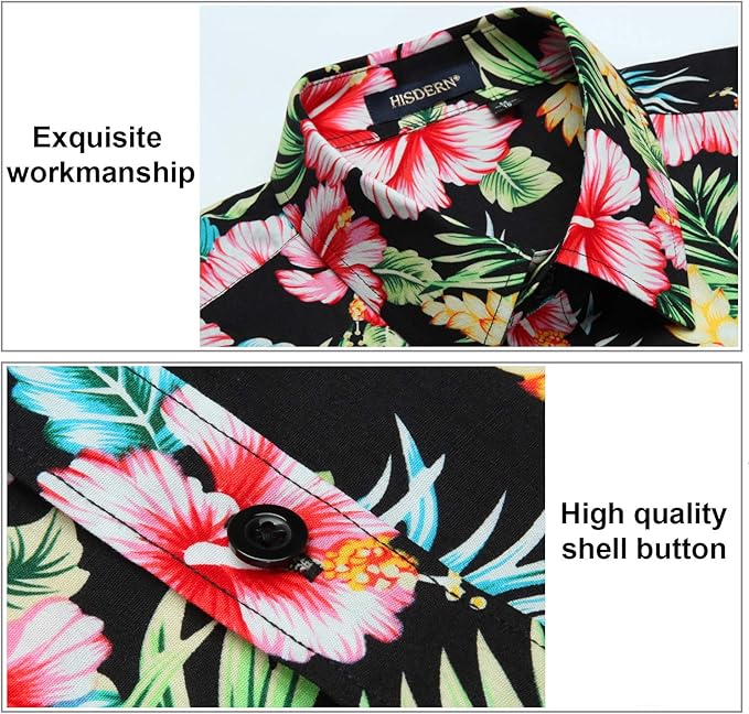 Hawaiian Shirt for Men Short Sleeve Button Down Shirt Men Casual Summer Tropical Beach Aloha Shirts for Men Hawaii Party