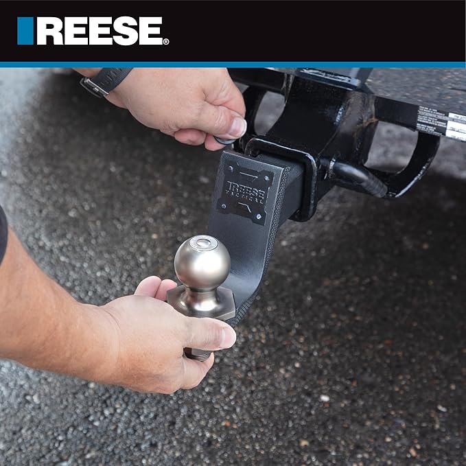 Reese 21536 Trailer Hitch Ball Mount Starter Kit, Fits 2 Inch Square Receiver, 2 Inch Drop, 6,000 lbs. Capacity, Includes 2 Inch Trailer Ball and Pin & Clip