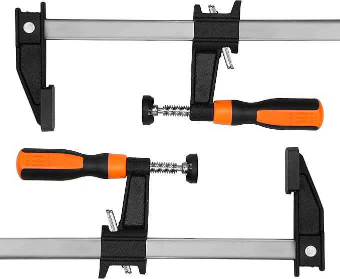 WEN 10236F2 Quick-Adjust 36-Inch Steel Bar Clamps with 2.5-Inch Throat and Micro-Adjustment Handle, Two Pack , Multicolor