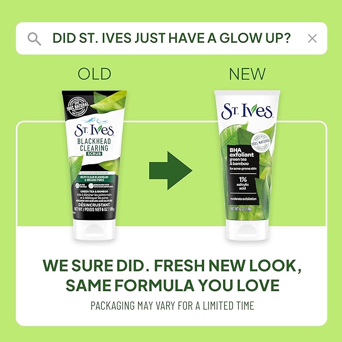St. Ives Blackhead Clearing Face Scrub, Green Tea, 6 oz