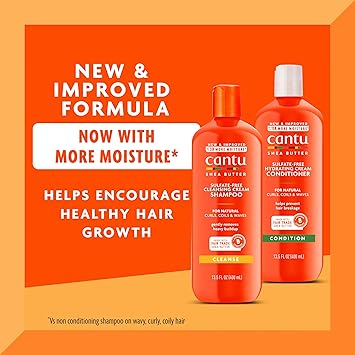 Cantu Sulfate-Free Cream Shampoo Conditioner Bundle, 13.5 Fl Oz (Pack of 2)