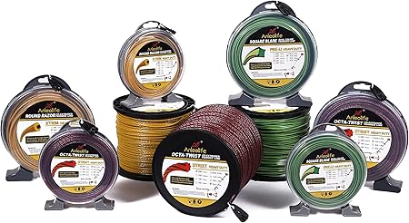 A ANLEOLIFE 3-Pound Heavy Duty Octa-Twist .155-Inch-by-379-ft Trimmer Line Spool,OTRIXT Co-Extruded Multi-Edge Spiral Weed Eater String, Red