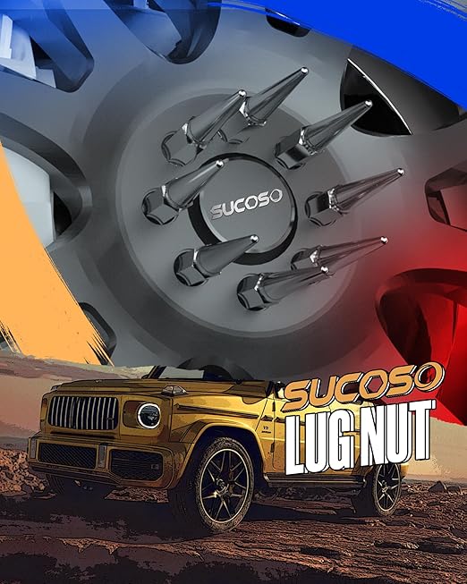 916-18 Spike Lug Nuts for 1994-2011 Dodge Ram 2500 3500, 2002-2010 Ram 1500, 1988-1997 Ford F250 F350, 2004-2009 Durango, 32PCS Spiked Lug Nuts 916-18 Chrome with Socket Key for Aftermarket Wheel