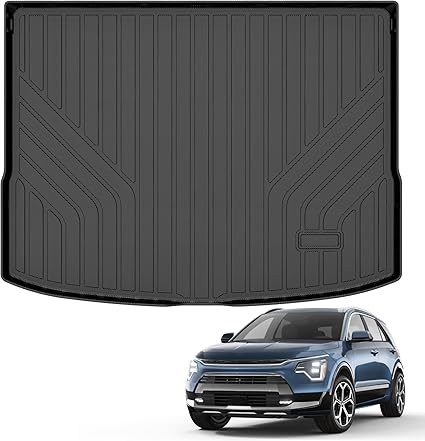 All Weather Cargo Mat Fit for Kia NIRO 2023 2024 2025(Not for PHEV or EV) TPE Rubber Cargo Liner Set NIRO Accessories All Season Guard Odorless Anti-Slip Trunk Tray Black