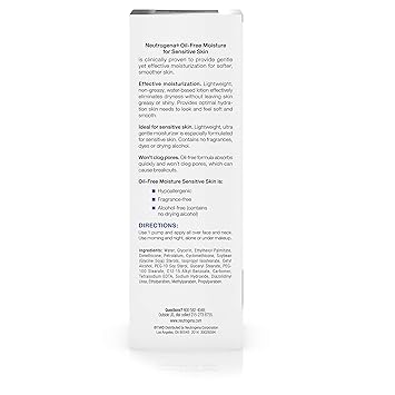 Neutrogena Oil-Free Moisture Daily Hydrating Face Moisturizer for Sensitive Skin, Fast Absorbing Ultra-Gentle Lightweight Face Lotion Moisturizer with Glycerin, Non-Comedogenic, 4 fl. oz