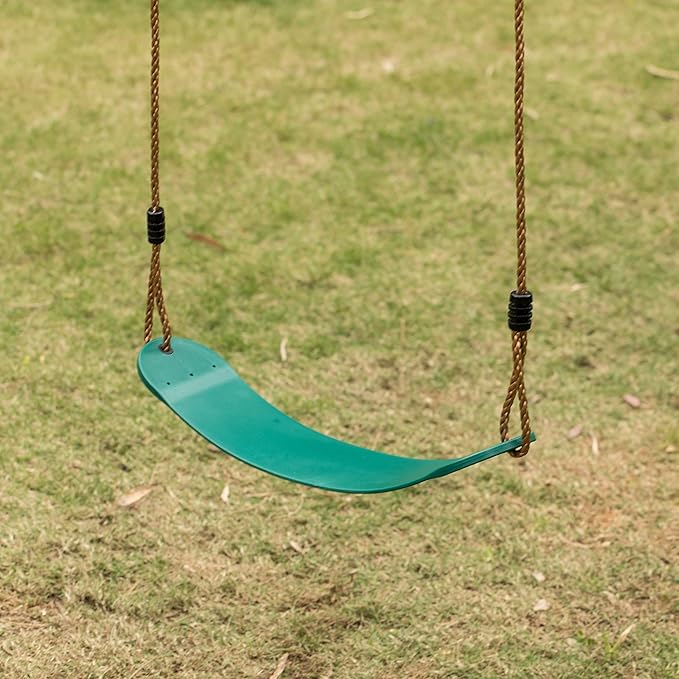 Outdoor Playground Kids Heavy Duty Swing Seat, EVA Belt Swing with Rope for All Ages, Green
