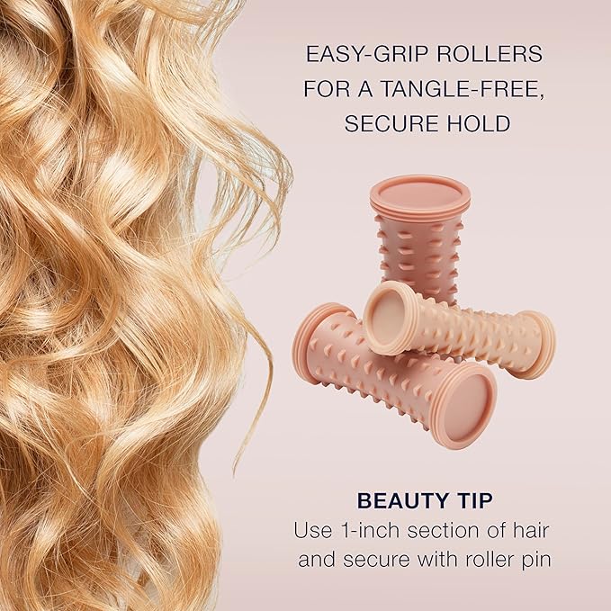 Conair Double Ceramic Hot Rollers for Long, Medium, and All Hair - Hair Curler - Hair Roller Clips Included - 12 inch, 34 inch, and 1 inch Rollers