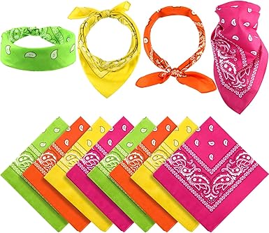 Blulu 12 Pack Unisex Paisley Bandanas Bulk Cowboy Bandanas Head Wrap Scarf Wristband for Men Women Bachelorette Party