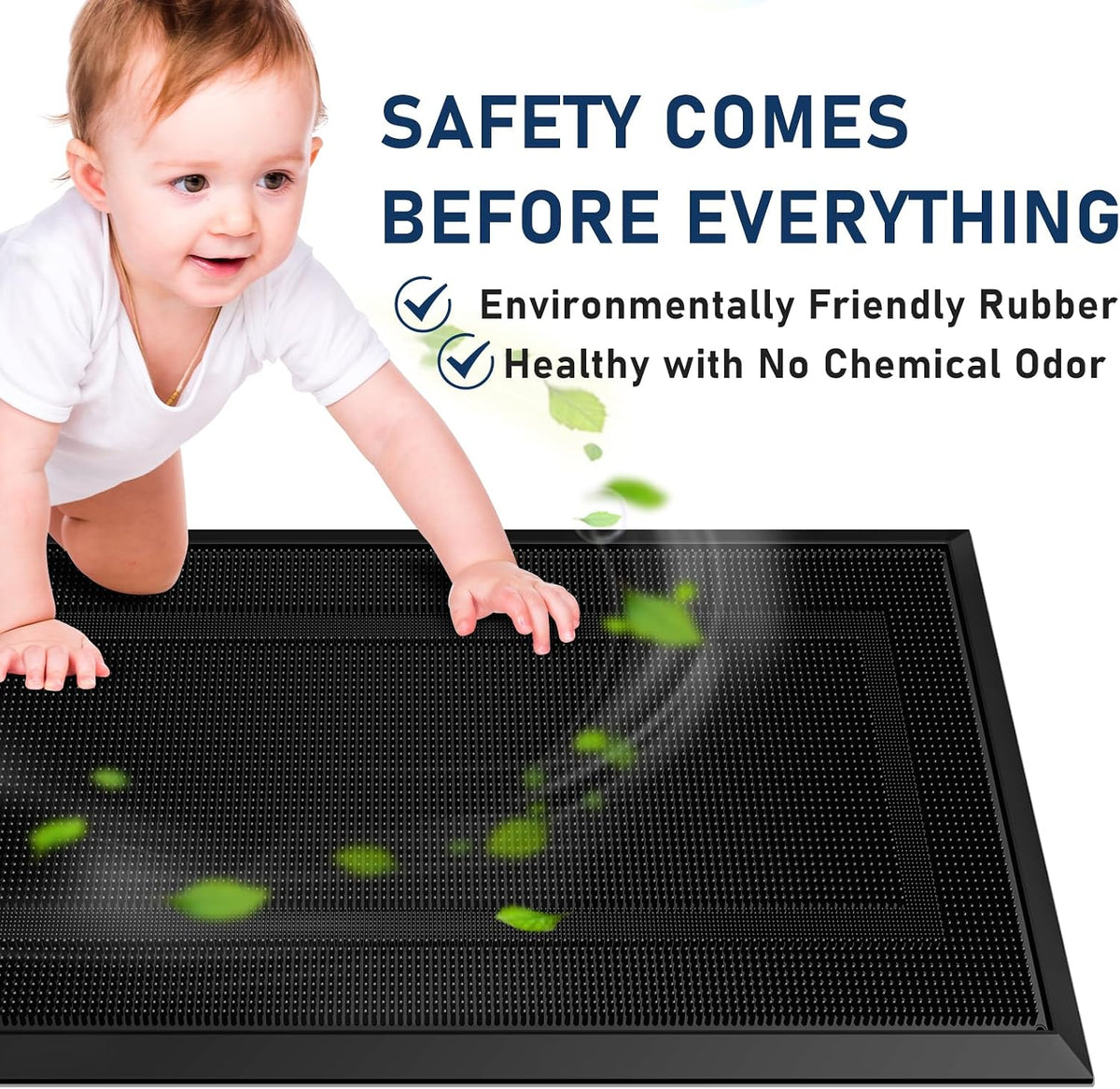 BEHERO Front Door Mat Outside Entrance, 36" x 17" Heavy Duty Rubber Outdoor Mats Enlarged for Entryway, Welcome Matt Outdoor, Dirt Trapping Waterproof