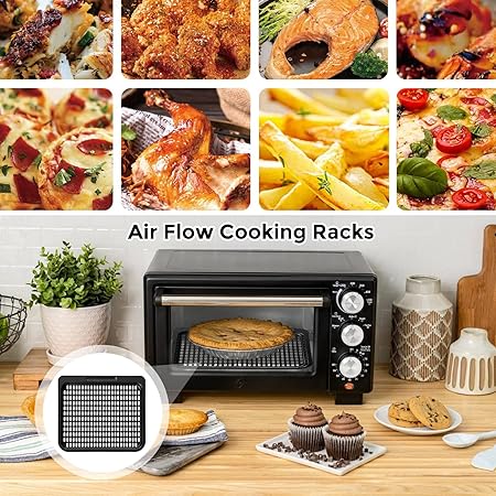 Air Fryer Cooking Tray for Instant Vortex Plus10 Quart, 2 PCS Food Grade Nonstick Replacement Rack Parts Grill Pan Crisper Plate for Innsky 10.6Qt CROWNFUL 10.6Qt Air Fryer Oven, Dishwasher Safe