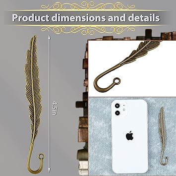 Tatuo 27 Pieces Feather Bookmarks Feather Metal Colorful Bookmarks for Readers Book Lovers(Stylish Styles)