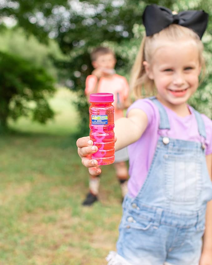 Sunny Days Entertainment 6 Pack Bubble Solution Ai 4oz Bubble Blower Bottles with 6-Hole Wand Bottle of Bubble Solution for Kids Birthday Party Favor Toy - Maxx Bubbles