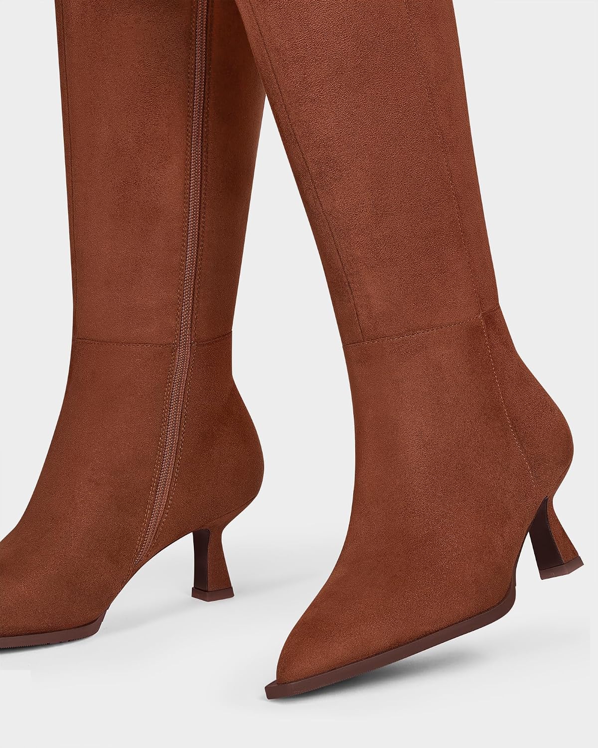 MUCCCUTE Knee High Boots Women - Boots for Women Square Toe Boots.Chunky Heels Tall Boots Pull-On PU Low Block Heel Lon Boots