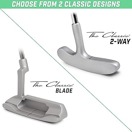GoSports Classic Golf Putter, Choose Between 2 Way or Blade Putter - 35" Length with Premium Grip