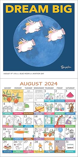 Sandra Boynton's Every Day's a Fabulous Holiday 2024 Wall Calendar
