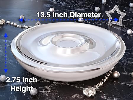 Shrimp Cocktail Serving Dish and Bowl With Ice - Elegant and Large Platter for Seafood, Oysters, Crawfish, Veggies, Fruits, Salads.