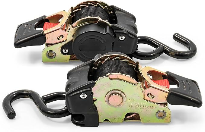 Camco Retractable Transom Tie Down Strap - Secures Your Boat While Traveling Bolt-On Design 1,500 lb. Break Strength Measures 1a W, 5 A12 aTM L Durable Corrosion Resistant Design - (50032)