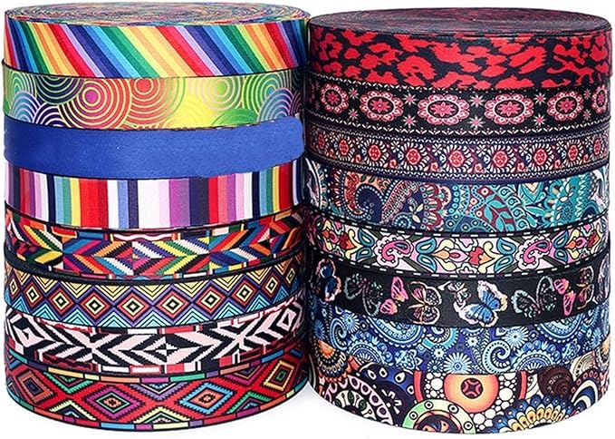 Webbing 5Meters 38mm Fashion Print Ethnic Jacquard Webbing Bags Strap Belt Ribbon DIY Textile Clothing Decor Sew Accessory(12)