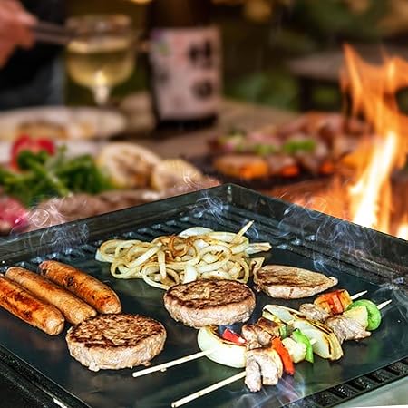 Grill Mats for Outdoor Grill - Set of 7 BBQ Grill Mat 16 X 13 Inch Reusable, 100 Non-Stick Grilling Mats for Outdoor Grill Grill Mats for Grilling BBQ Mat Grilling Accessories
