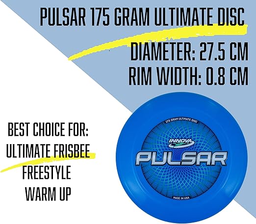 Innova Pulsar Ultimate Frisbee Disc Set of 6-175 Gram Frisbee, Flying Disc, Ultimate Disc