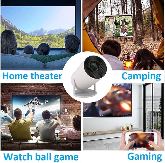HY300 Mini Projector with WiFi Bluetooth, BT5.2 Projector Support 4K 1080P, 2.4G 5G WiFi 6, 270 Rotatable, Auto Keystone Correction, Home Video Proyector, for Android 11 (US)