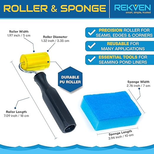 Pond Liner Seam Tape Kit, 3" x 30' Double Sided Rubber Butyl Adhesive